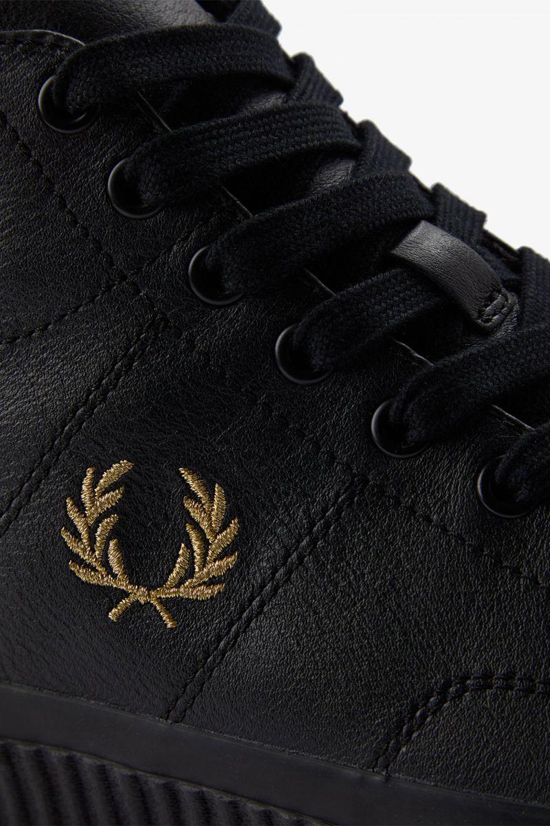 Black Fred Perry Hughes Mid Men's Shoes | PH 1136BEXC